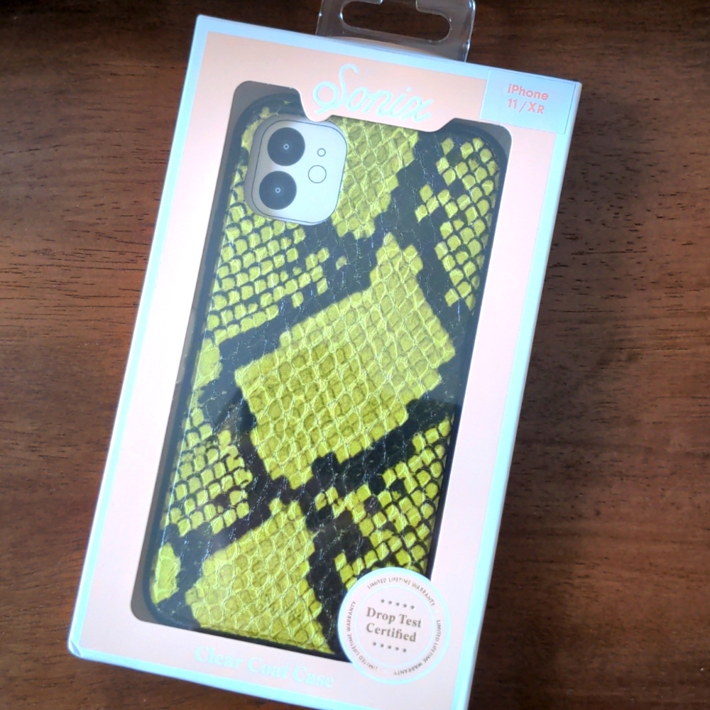 Sonia iPhone 11/Xr Case Green and Black Snake Skin Print